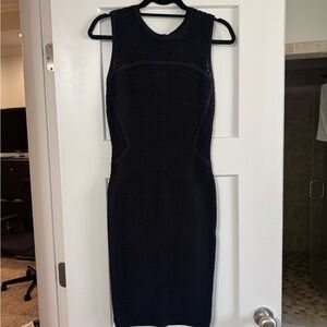 John + Jenn Black Textured Midi Dress